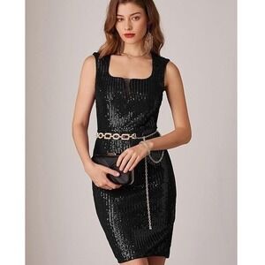 GRACE KARIN Women's US 14‎ Black Sleeveless Sparkly Glitter Sequin Dress Square